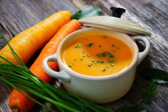 Potato and carrot puree from the gastritis mild diet menu